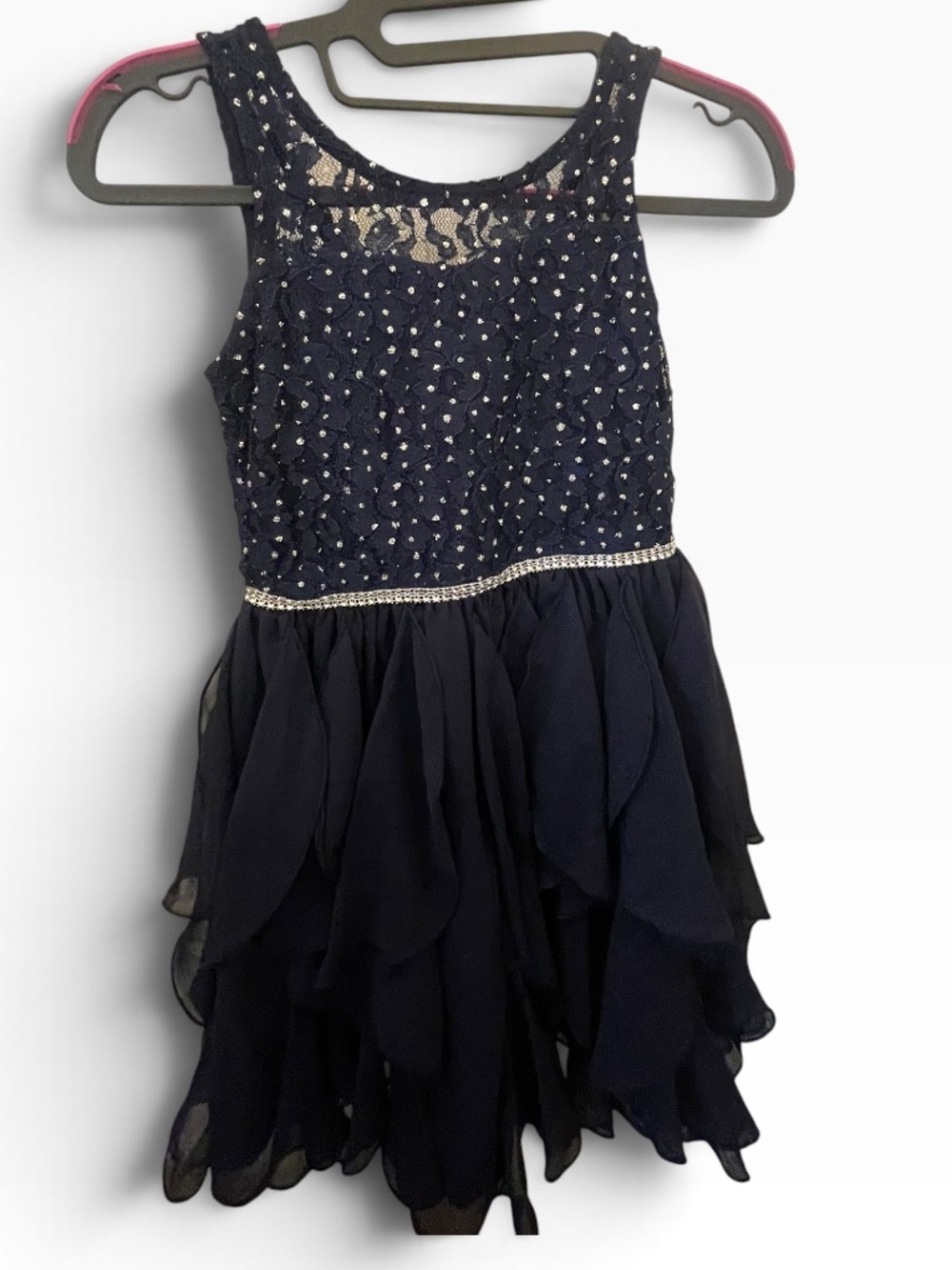 emily west Navy Sparkle Layered Tulle dress